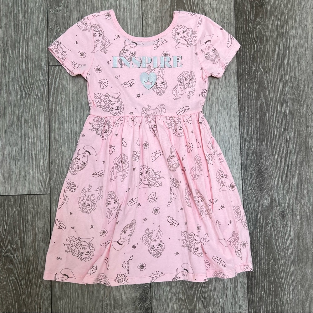 DISNEY PRINCESS SHORT SLEEVE DRESS PINK SMALL 6-6X